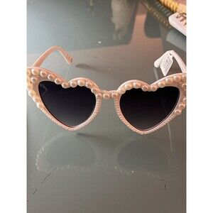 Fabulous White Heart Shaped Sunglasses With Embedded Pearls